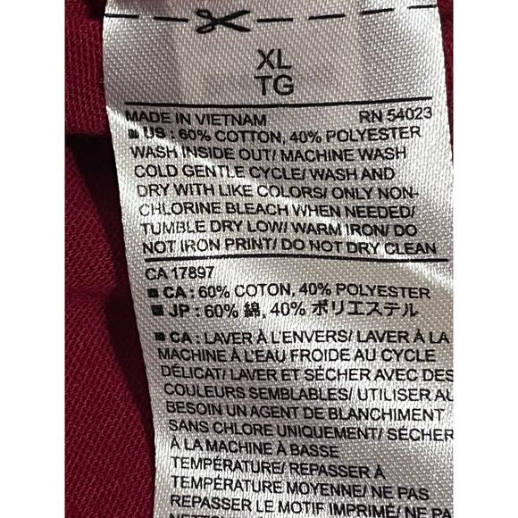 Banana Republic Red Premium Wash V Neck Tee - Womens XL EUC - Picture 4 of 6